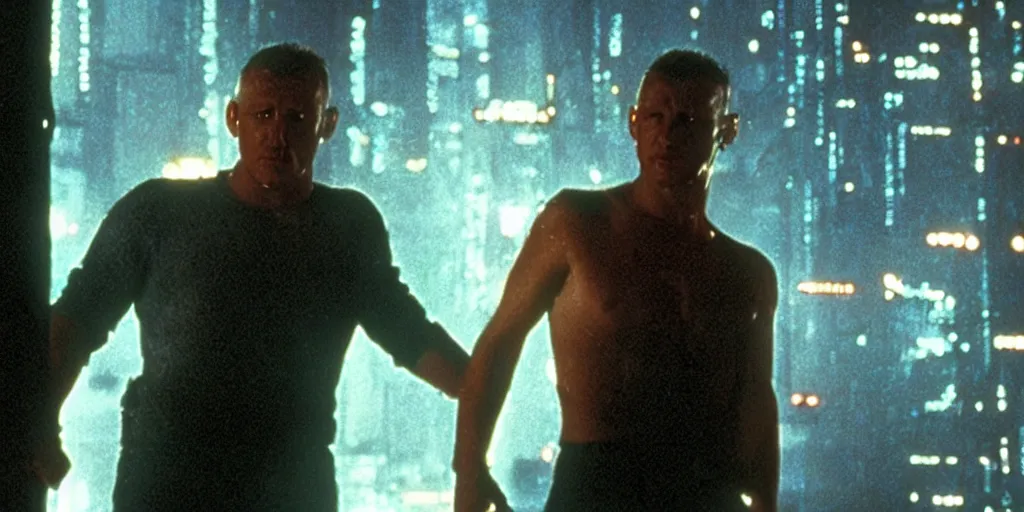 Image similar to i watched c - beams glitter in the dark near the tannhauser gate, blade runner, ridley scott, cyberpunk