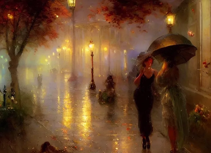 Prompt: errie victorian misty raining night alley by wlop and vladimir volegov and alexander averin and delphin enjolras and daniel f. gerhartz