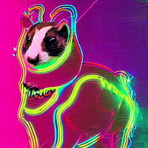 Image similar to Psychedelia Stoat and the Neon Apocalypse