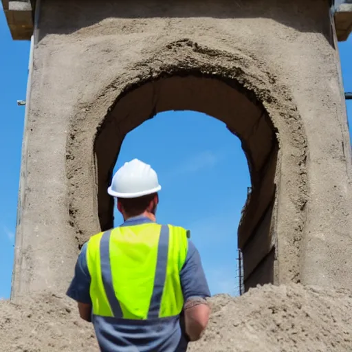 Image similar to construction workers working on a portal photo