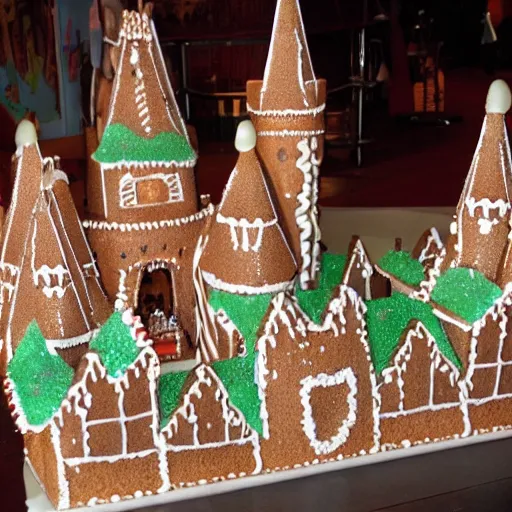 Image similar to gingerbread house castle, by walt disney