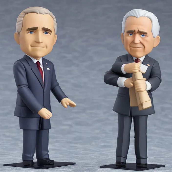 Prompt: George W Bush, An anime Nendoroid of George W Bush, figurine, detailed product photo