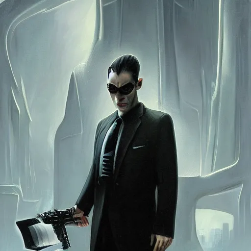 Prompt: portrait of a Alex Jones dressed as Neo from The Matrix, matte painting of Orwellian dystopia, by Antonio Caparo and tyler edlin and Greg Rutkowksi, tonalism, concept art, gothpunk illustration, detailed, UHD, photorealistic, trending on artstation