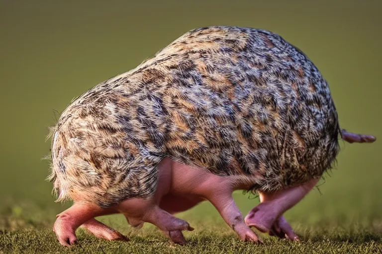 Image similar to a pig owl!!! hybrid! hyper realistic!! realistic lighting!! wildlife photographer of the year!!! bold natural colors, national geographic, hd, wide angle, 8 k