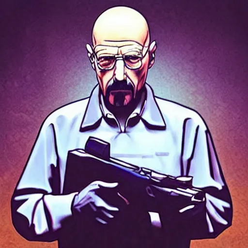 Image similar to “Walter white holding a portal gun in a portal 2 chamber”