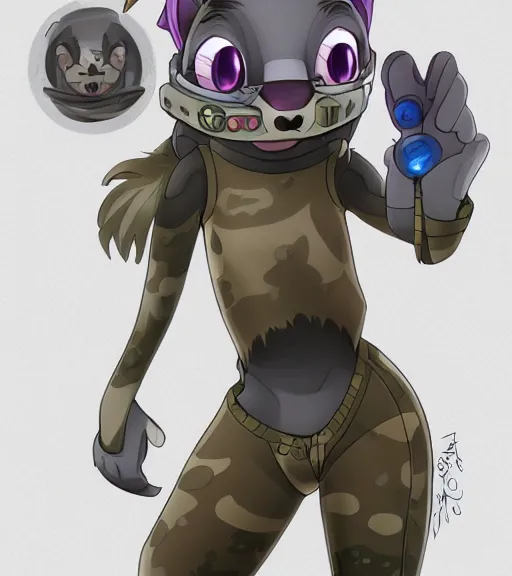 Prompt: digital detailed full body of anthromorphic female hyena, in style of zootopia, fursona, furry, furaffinity, 4 k, deviantart, wearing astronaut outfit, in style of zootopia, floating in space, space background, in deep space, dark background, hyena fursona, cyberpunk, female, stylized face,