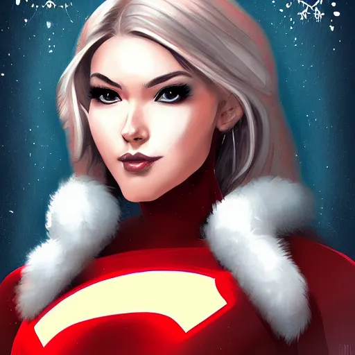 Image similar to winter superhero character portrait inspired by Artgerm,