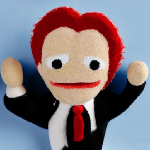 Prompt: Joe Biden wool toy puppet