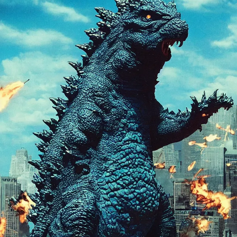 Image similar to Godzilla starring in Barney & Friends