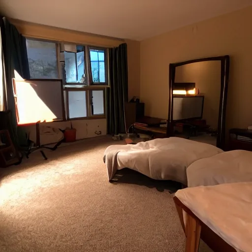 Image similar to a high quality photo of low lit room