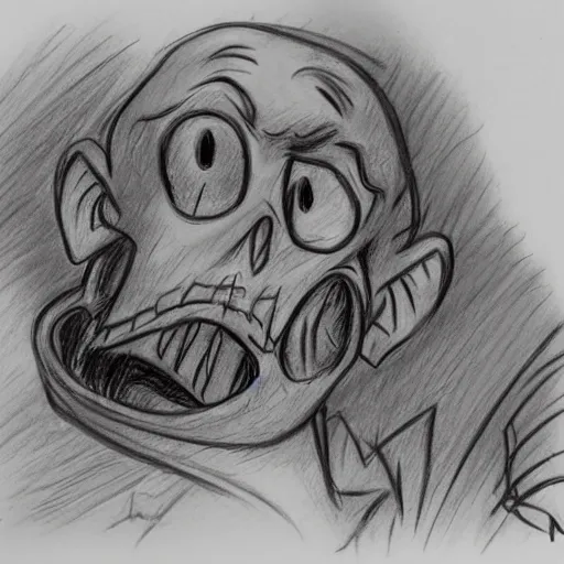 Prompt: milt kahl pencil sketch bold lovecraftian zombie horror loomis