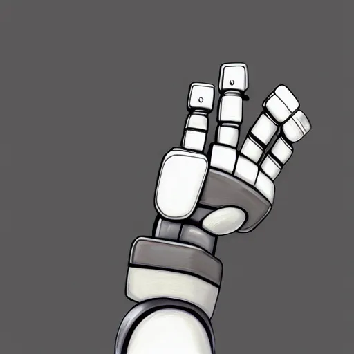 Prompt: closeup painting of wounded robotic hand, thumbs up, asymmetrical, trending on artstation