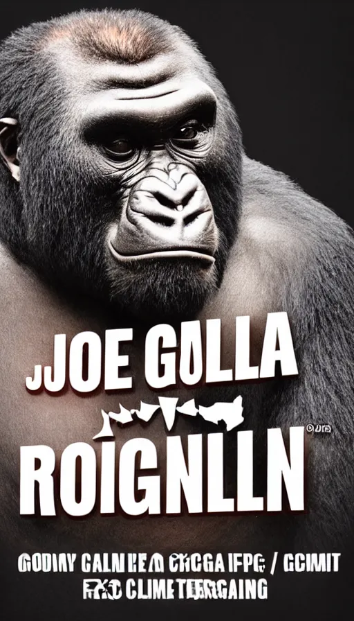 Image similar to joe rogan gorilla doing a podcast, cinema still