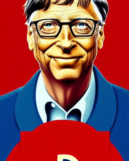 Image similar to bill gates in the style of cuban communist propaganda poster art in the year 1 9 8 7 ultra realistic, concept art, intricate details, highly detailed, photorealistic, octane render, 8 k, unreal engine. art by artgerm and magali villeneuve