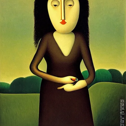 Image similar to a woman by henri rousseau