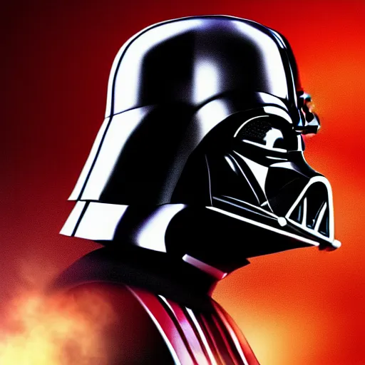 Image similar to darth vader putting stips of bacon on his helmet, digital art, photorealistic, hyperdetailed