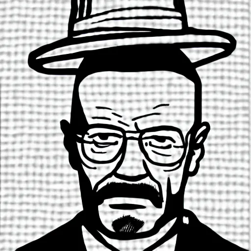 Image similar to ms paint walter white, poorly drawn