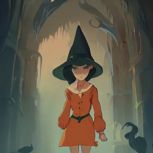 Prompt: a beutiful witch, poetic setting, dreamlike, artstation, elegant, highly detailed, digital painting, concept art, smooth, sharp focus, illustration, art by don bluth and michel ocelot and makoto shinkai and tom whalen and atey ghailan and akihiko yoshida