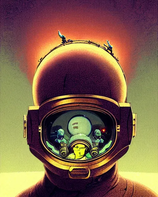 Image similar to cherub overwatch, mask, balaclava, character portrait, portrait, close up, concept art, intricate details, highly detailed, vintage sci - fi poster, retro future, vintage sci - fi art, in the style of chris foss, rodger dean, moebius, michael whelan, and gustave dore