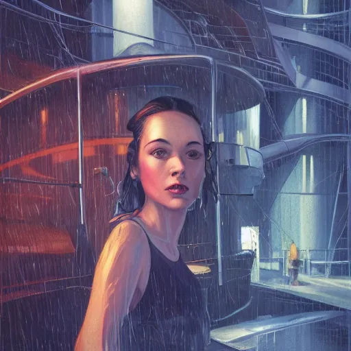 Image similar to detailed face of a woman, clockwork, moment, tectonic sky, skydome, bullet train, turbines, utopian, tech noir, wet reflections, prism, atmospheric, ambient, pj crook, syd mead, livia prima, artgerm, greg rutkowski, nick alm, casey baugh