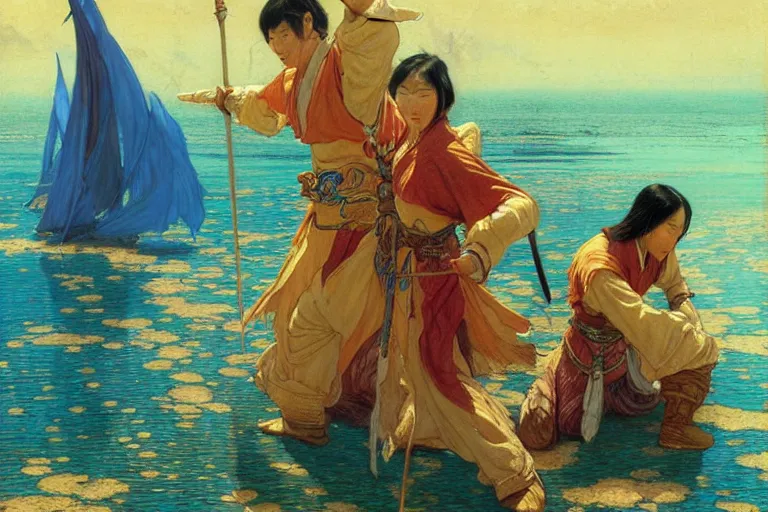 Image similar to tales of earthsea, tang dynasty, painting by gaston bussiere, craig mullins, j. c. leyendecker, tom of finland