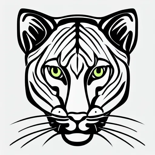 Image similar to photoshop vector lines design logo concept of a cougar