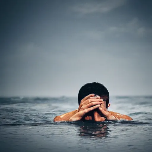 Image similar to Person drowning in his tears