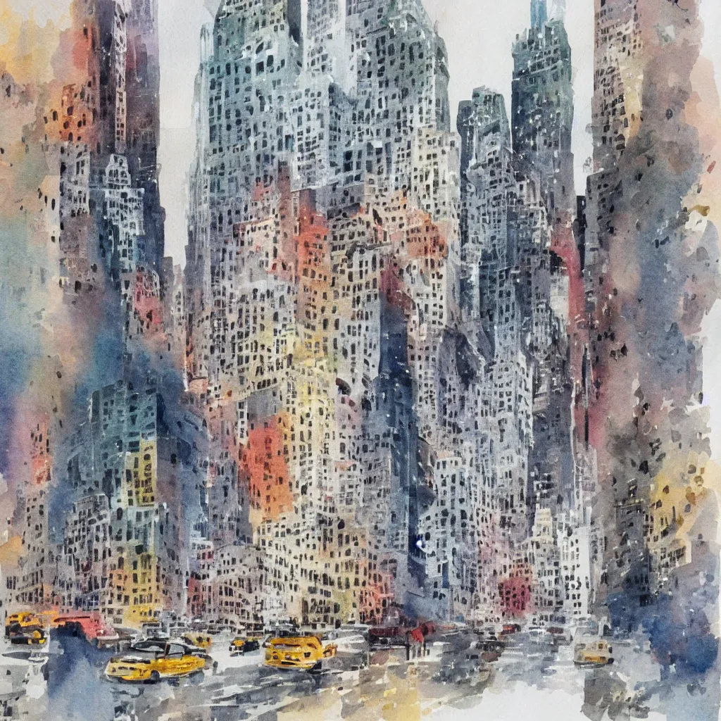 Prompt: new york, watercolor