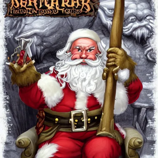 Prompt: Santa stuck in Underdark from Forgotten Realms