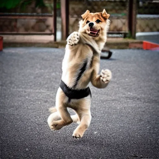 Prompt: kung fu puppy