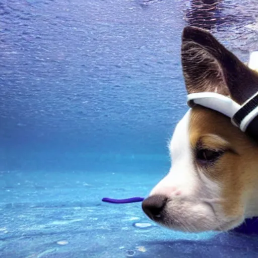 Image similar to puppy saluting underwater