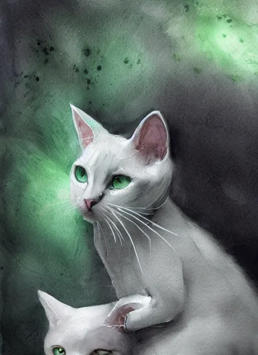 Prompt: blonde woman with green eyes kisses a grey white cat with green eyes, watercolor, dramatic lighting, cinematic, establishing shot, extremly high detail, foto realistic, cinematic lighting, pen and ink, intricate line drawings, by Yoshitaka Amano, Ruan Jia, Kentaro Miura, Artgerm, post processed, concept art, artstation, matte painting, style by eddie mendoza, raphael lacoste, alex ross