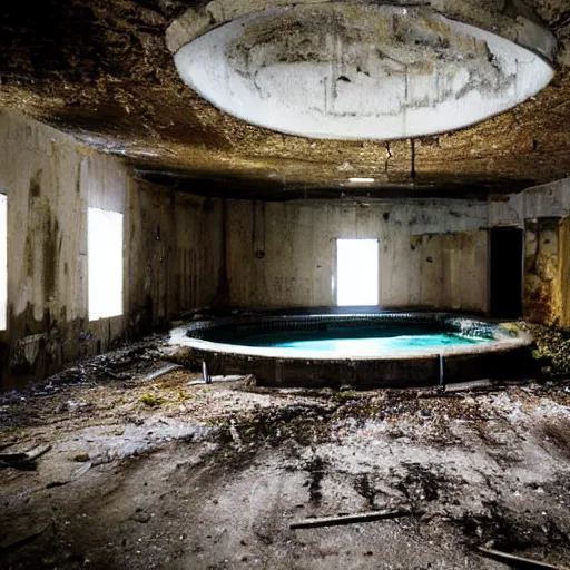 Image similar to abandoned underground hotel pool,