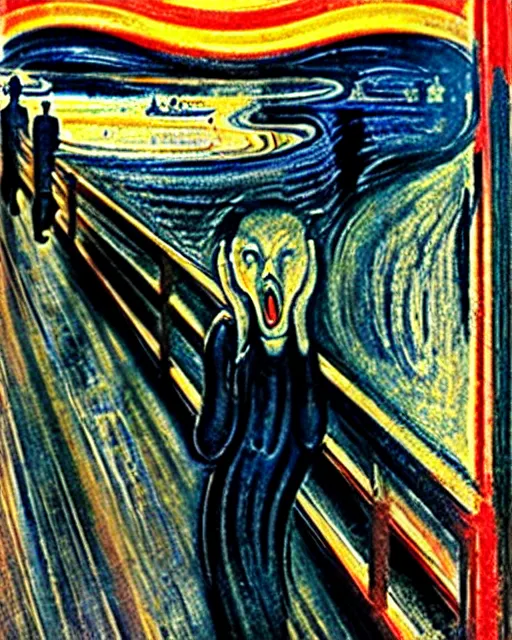 Image similar to The screaming fox, by Edvard Munch, The Scream