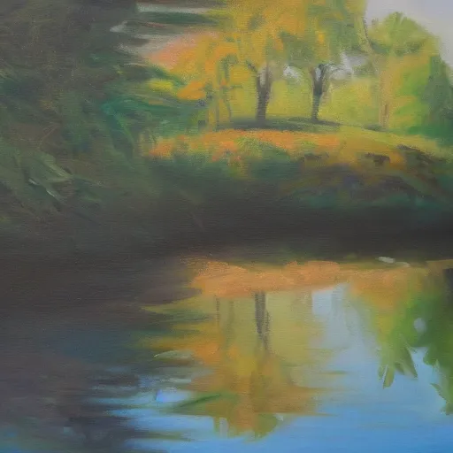 Prompt: complete peacefulness, calm, relaxed, oil on canvas