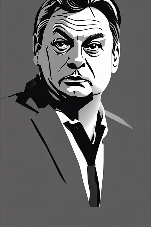 Prompt: minimalist style art of viktor orban, illustration, vector art