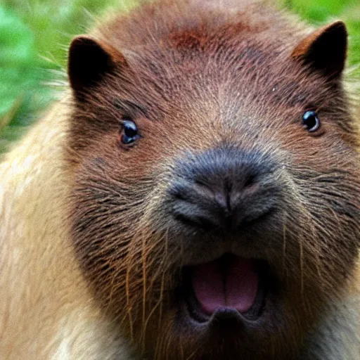 Image similar to photo of capybara demon