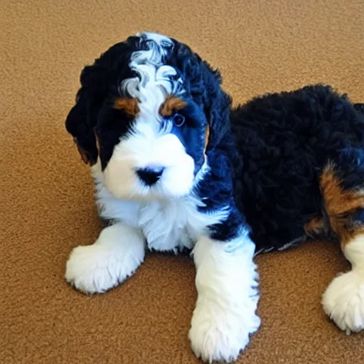 Image similar to bernedoodle puppy