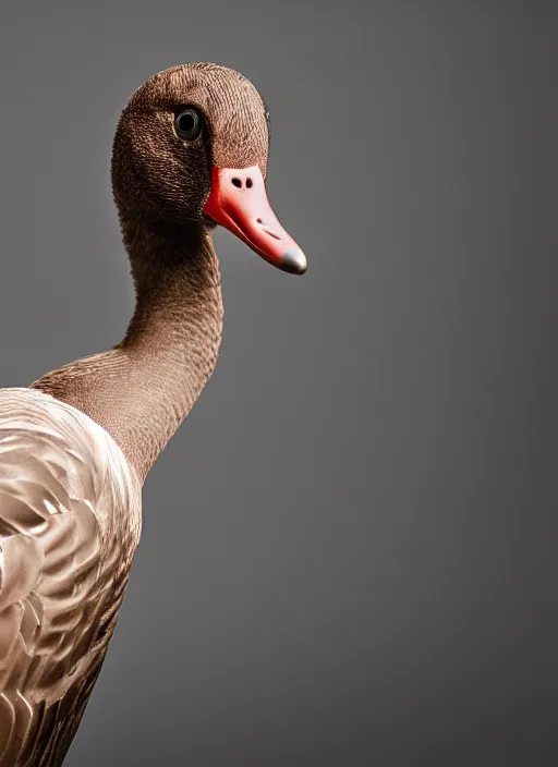 Prompt: portrait of humanoid goose ryan gosling a beak, natural light, sharp, detailed face, magazine, press, photo, steve mccurry, david lazar, canon, nikon, focus