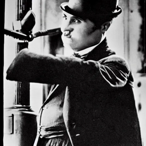 Prompt: Charlie Chaplin as terminator