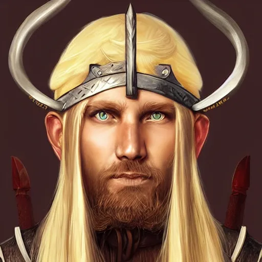 Prompt: portrait of a viking warrior, digital art, character art, by magali villeneuve