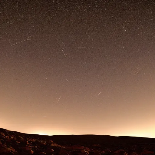 Prompt: perseid meteor shower viewed from mars