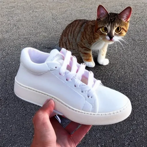 Image similar to photo of a sneaker in the shape of a cute cat