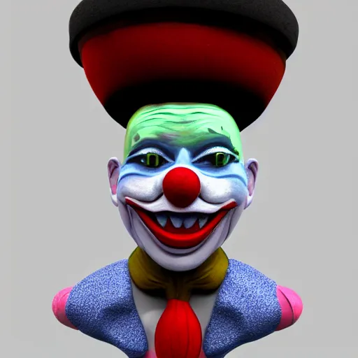Prompt: poorly rendered 3 d clown