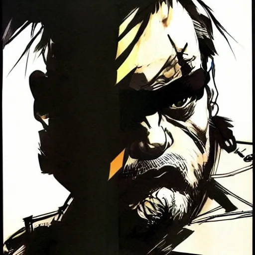 Image similar to beautiful video - game concept art of danny devito from metal gear solid, by yoji shinkawa