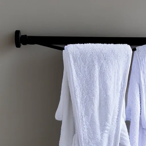 Image similar to a bathrobe on a towel rack