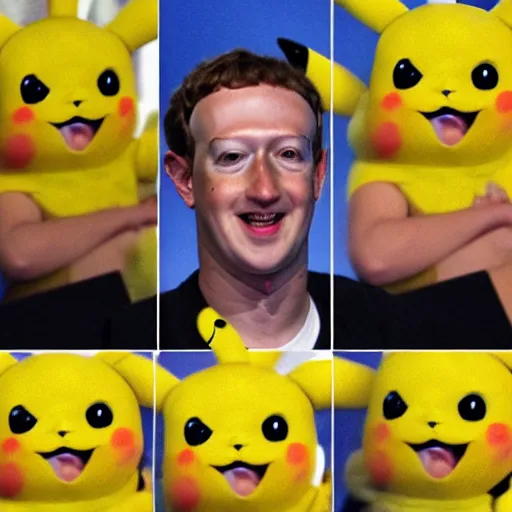 Prompt: Mark Zuckerberg as Pikachu