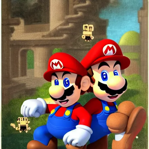 Prompt: super Mario Bros by Salvator Rosa