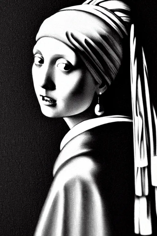 Image similar to beautiful portrait of a woman, negative no not the girl with a pearl earring, highly detailed ink illustration, b & w clean shaped illustration by kim jung gi, ric estrada, ron english and eiichiro oda