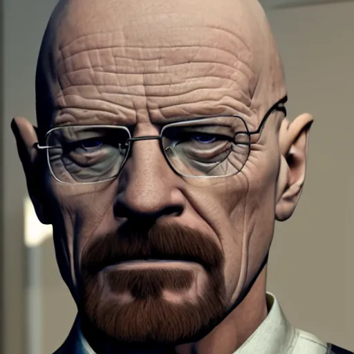 Image similar to walter white, 4k, realistic, unreal engine render, trending in artstation, artstationHD, artstationHQ